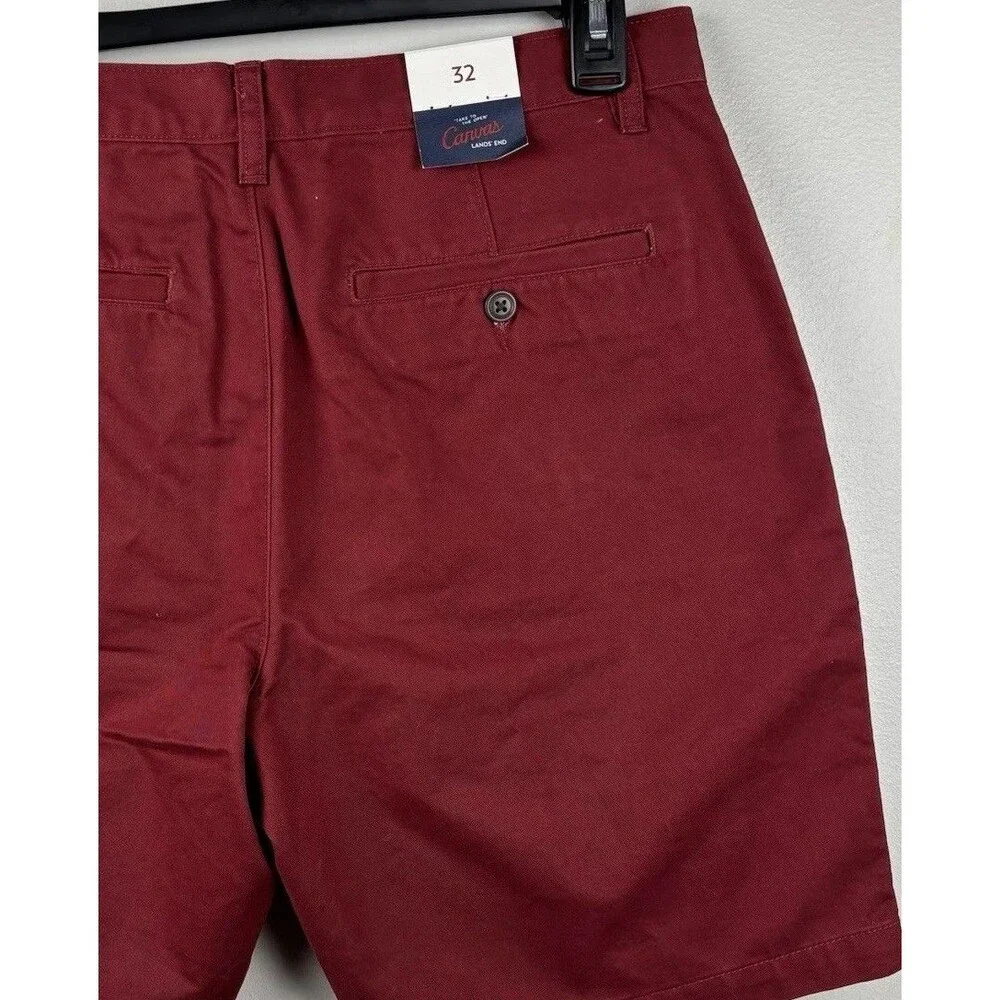 NWT Lands End Shorts Men 32 Dark Red 9